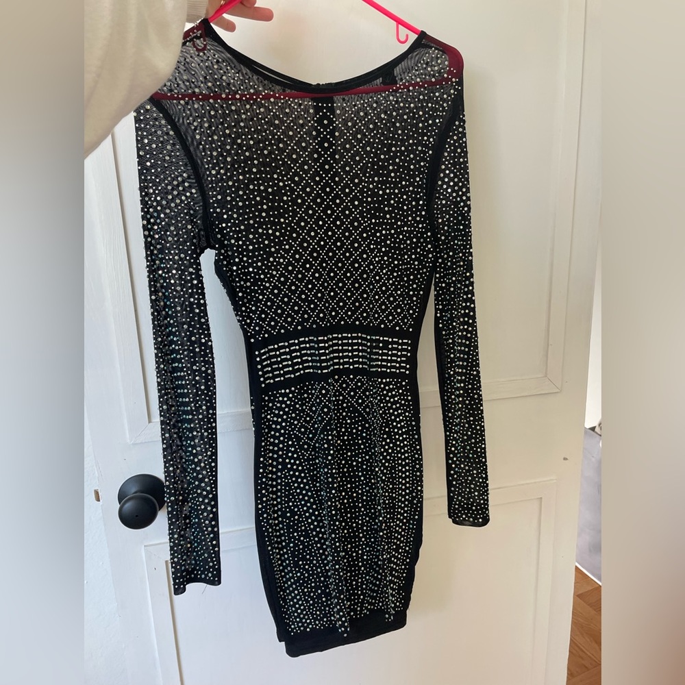 Beaded sparkle long-sleeve dress by Windsor.
